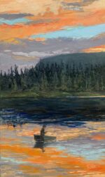 Original Art Fishing at Sunset